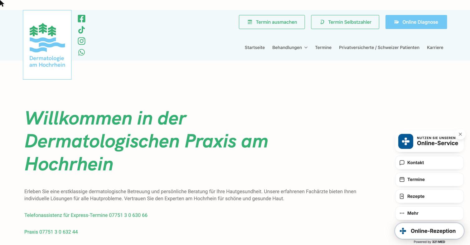 Projekte und Referenzen: Praxiswebseiten
